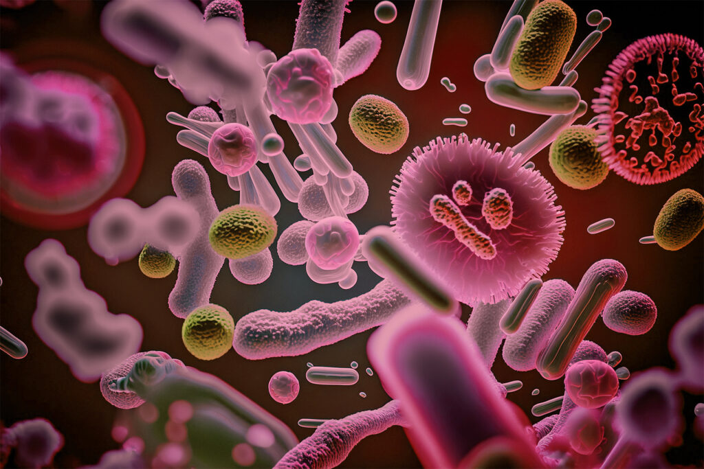 macro rendering of cells and probiotics